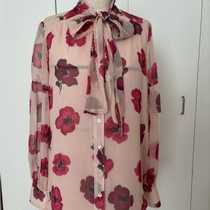 Kate Spade Tie Neck Long Sleeve Blouse
